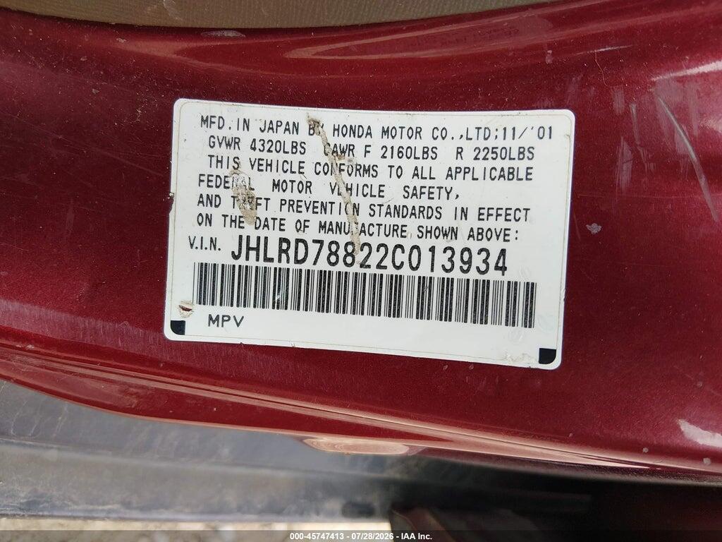 JHLRD78822C013934 2002 HONDA CR-V photo no. 9