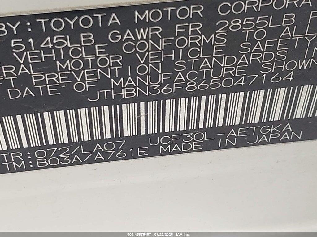 JTHBN36F865047164 2006 LEXUS LS 430 photo no. 9