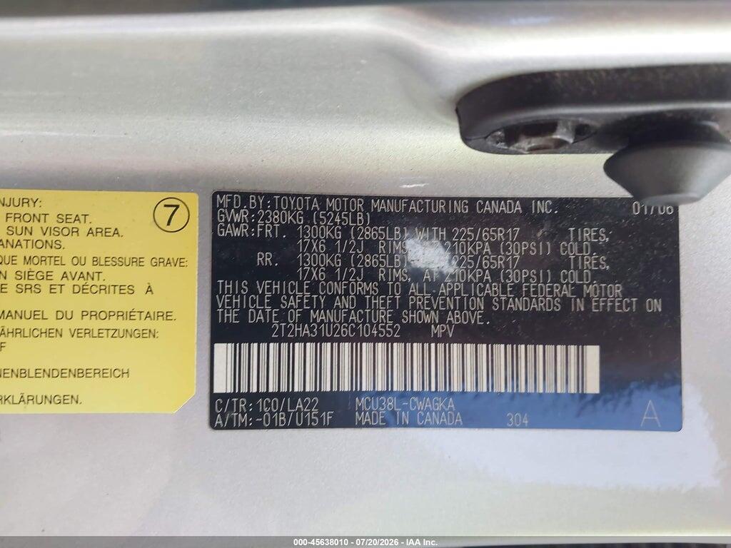 2T2HA31U26C104552 2006 LEXUS RX 330 photo no. 9