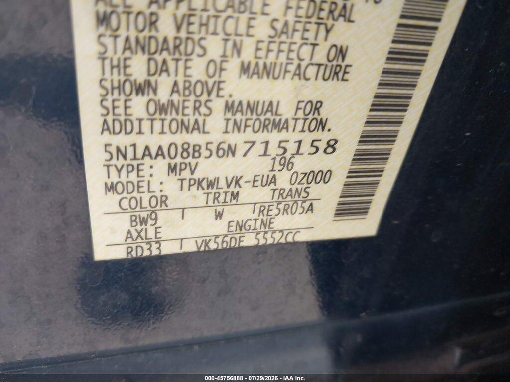5N1AA08B56N715158 2006 NISSAN ARMADA photo no. 9