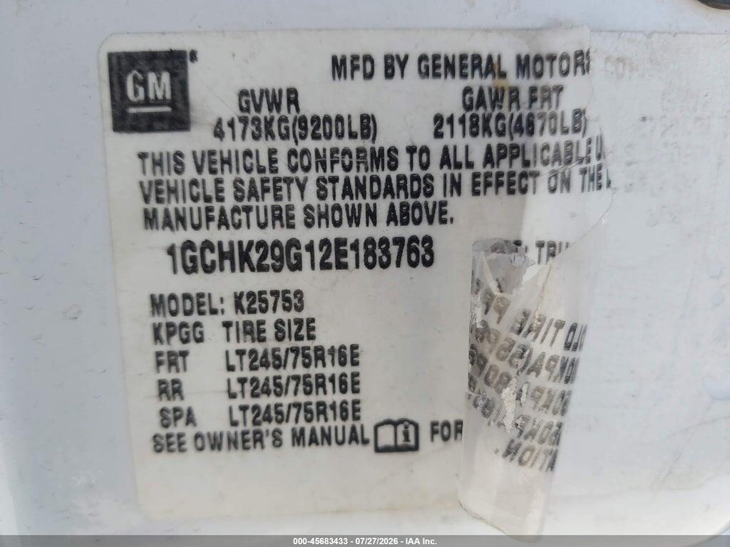 1GCHK29G12E183763 2002 CHEVROLET SILVERADO 2500HD photo no. 9
