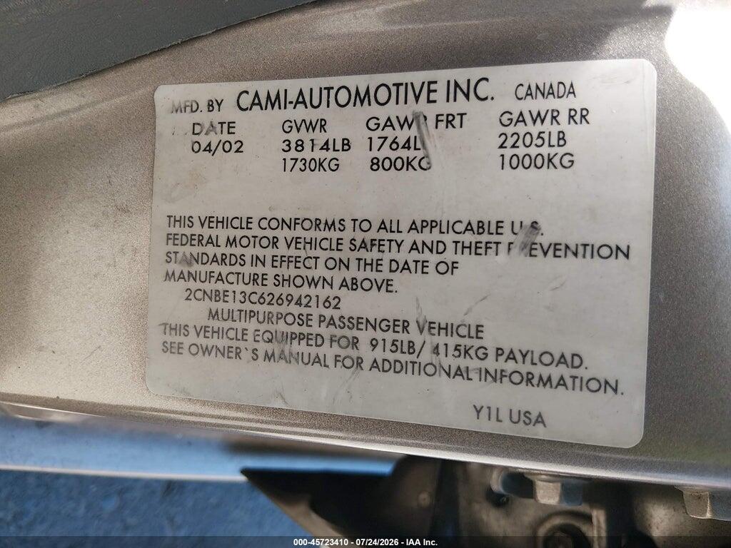 2CNBE13C626942162 2002 CHEVROLET TRACKER photo no. 9