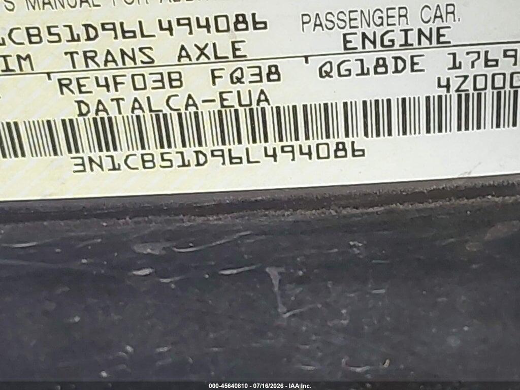 3N1CB51D96L494086 2006 NISSAN SENTRA photo no. 9