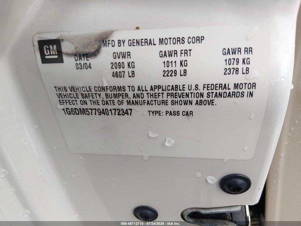 1G6DM577940172347 2004 CADILLAC CTS photo no. 9