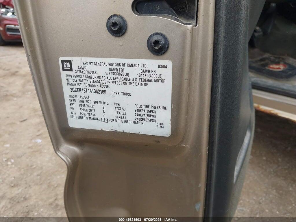 2GCEK13T141342160 2004 CHEVROLET SILVERADO 1500 photo no. 9