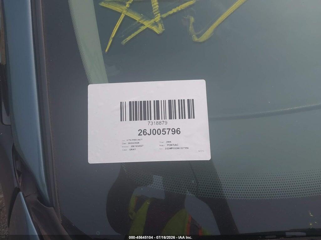 2G2WP552961227556 2006 PONTIAC GRAND PRIX photo no. 11