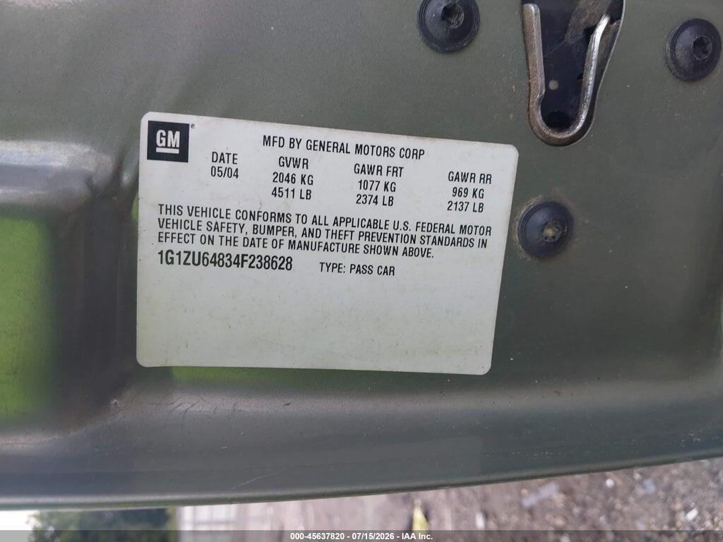 1G1ZU64834F238628 2004 CHEVROLET MALIBU MAXX photo no. 9
