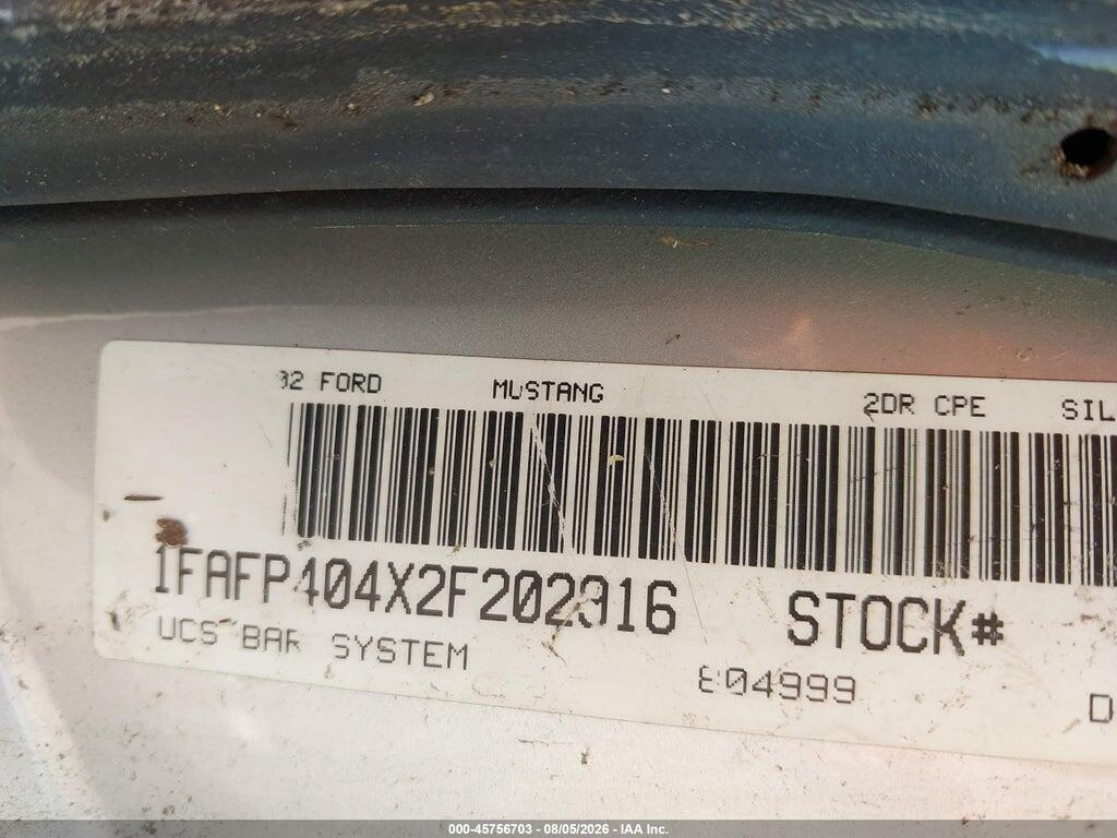 1FAFP404X2F202916 2002 FORD MUSTANG photo no. 9