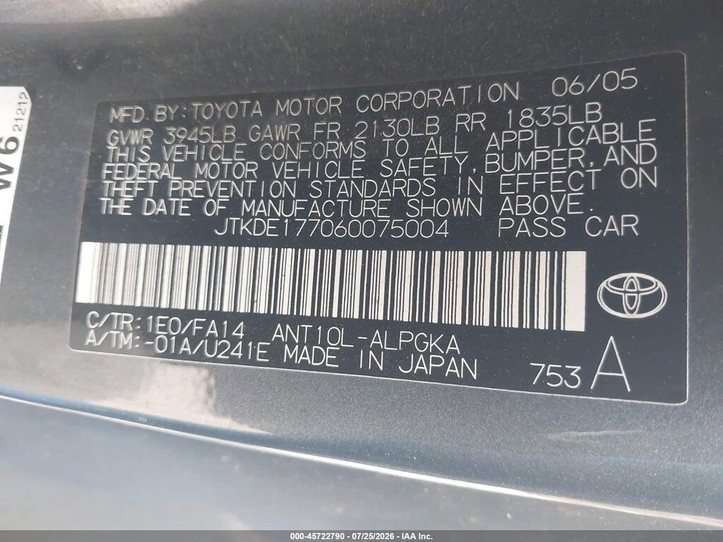 JTKDE177060075004 2006 SCION TC photo no. 9