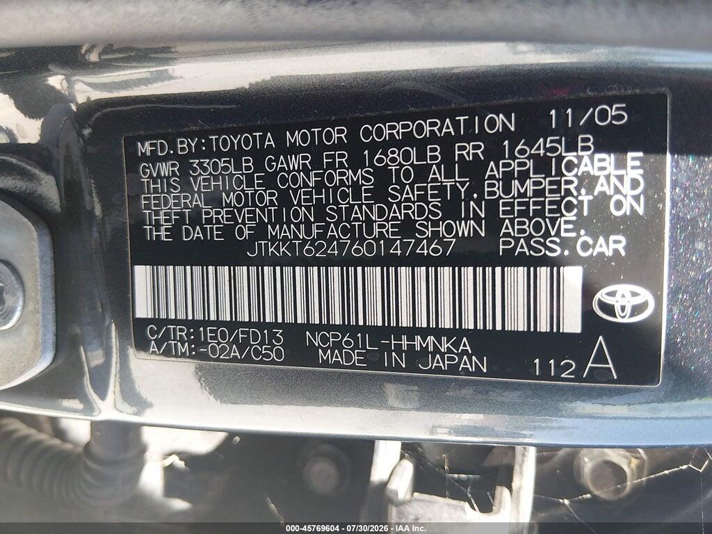 JTKKT624760147467 2006 SCION XA photo no. 9