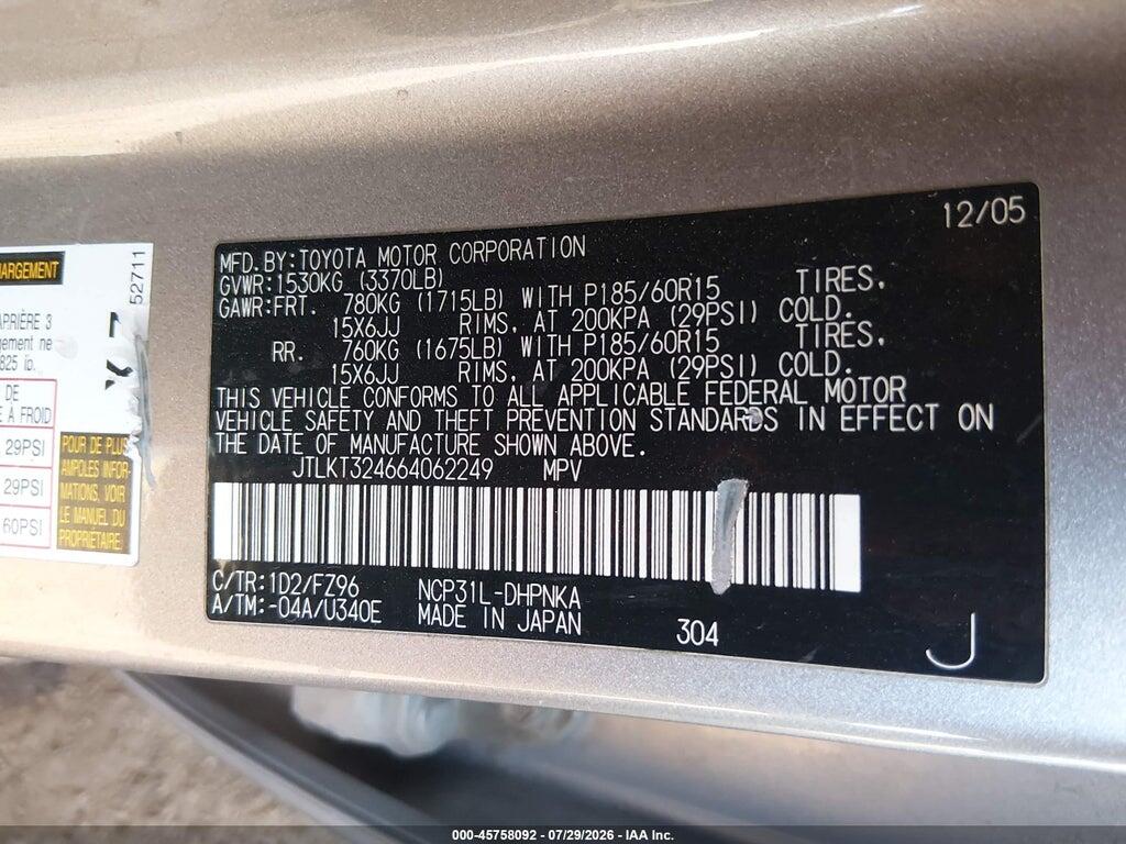 JTLKT324664062249 2006 SCION XB photo no. 9