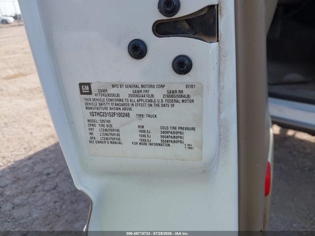 1GTHC23152F100248 2002 GMC SIERRA 2500HD photo no. 9