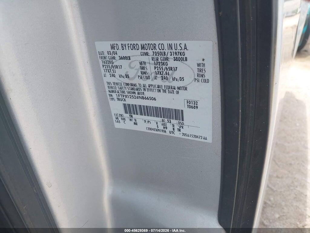 1FTPX12524NB66506 2004 FORD F-150 photo no. 9