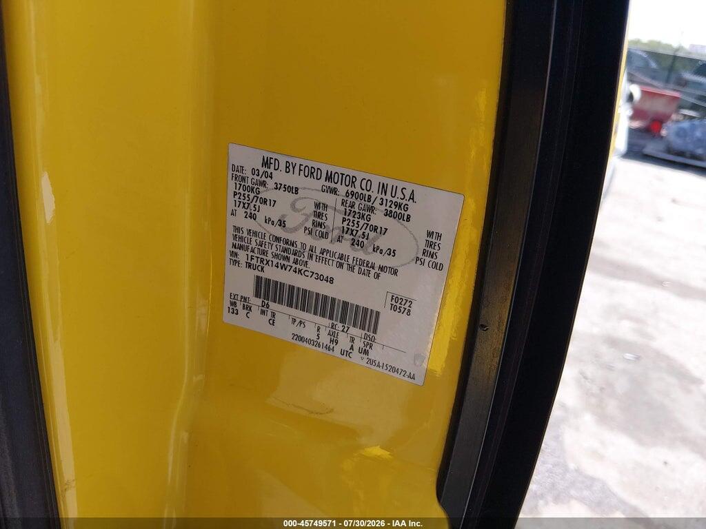 1FTRX14W74KC73048 2004 FORD F-150 photo no. 9
