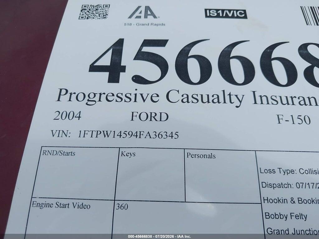 1FTPW14594FA36345 2004 FORD F-150 photo no. 9