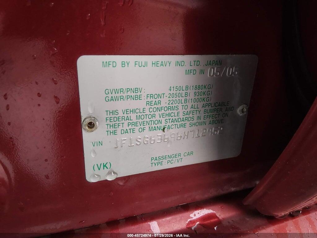 JF1SG63696H712952 2006 SUBARU FORESTER photo no. 9