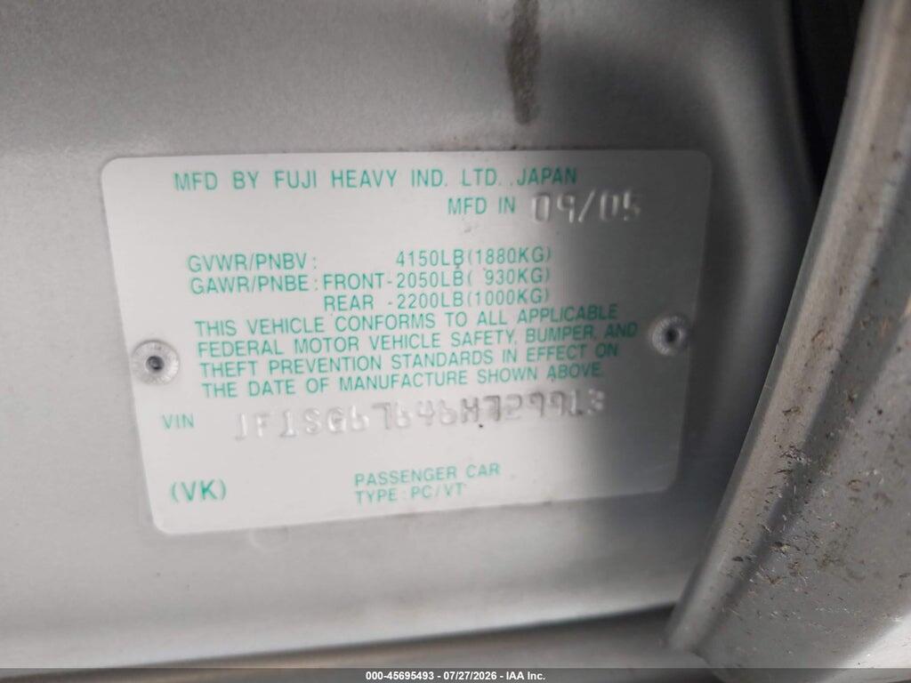JF1SG67646H729913 2006 SUBARU FORESTER photo no. 9