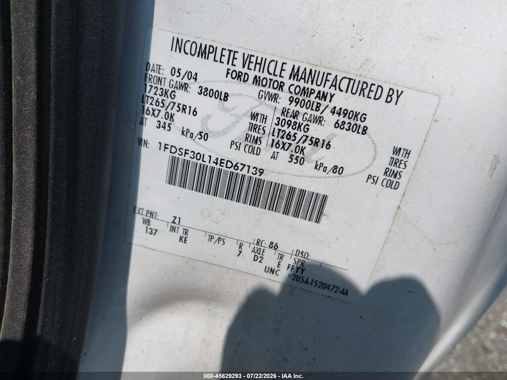 1FDSF30L14ED67139 2004 FORD F-350 photo no. 8