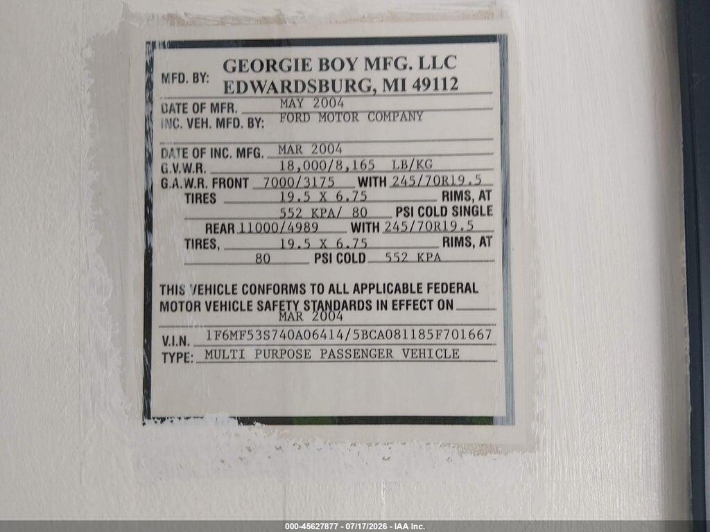 1F6MF53S740A06414 2004 FORD F550 photo no. 9