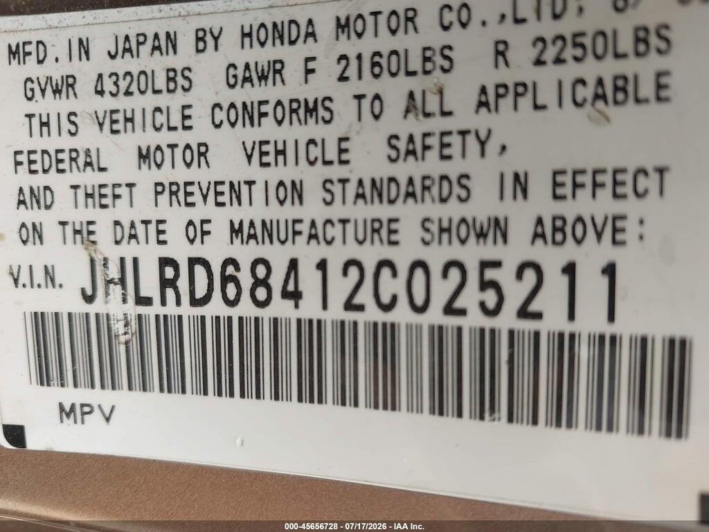 JHLRD68412C025211 2002 HONDA CR-V photo no. 9