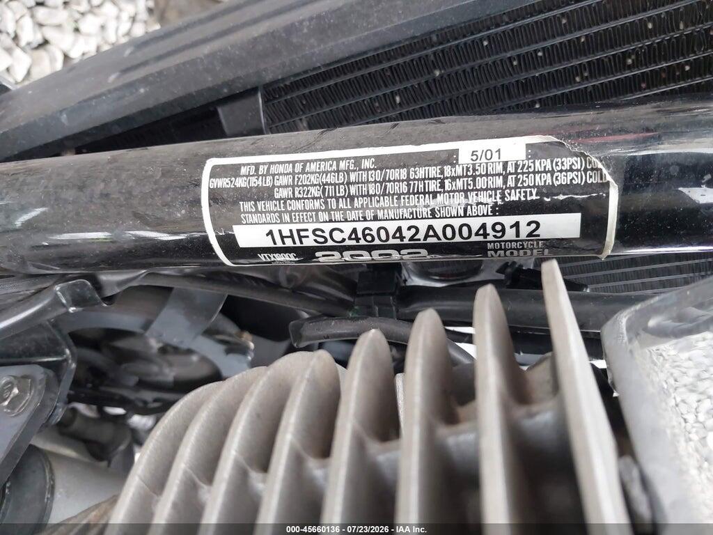 1HFSC46042A004912 2002 HONDA VTX1800 photo no. 10