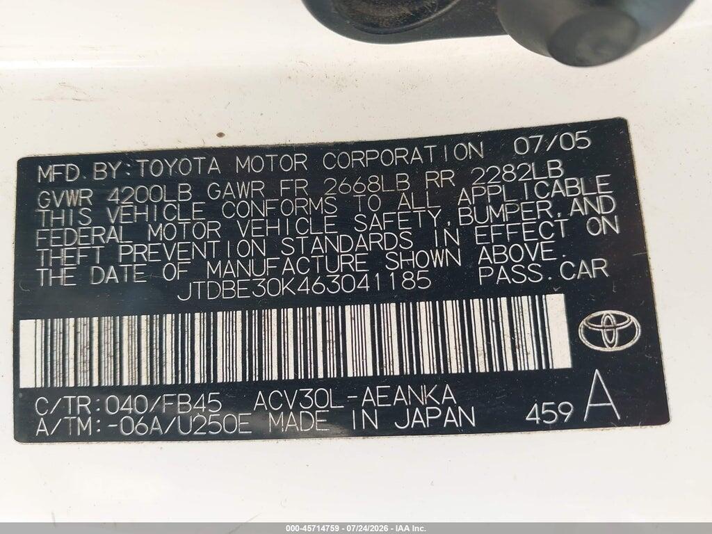 JTDBE30K463041185 2006 TOYOTA CAMRY photo no. 9