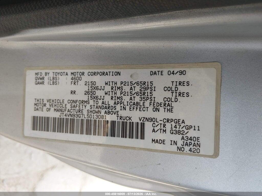 JT4VN93G7L5013081 1990 TOYOTA PICKUP photo no. 9