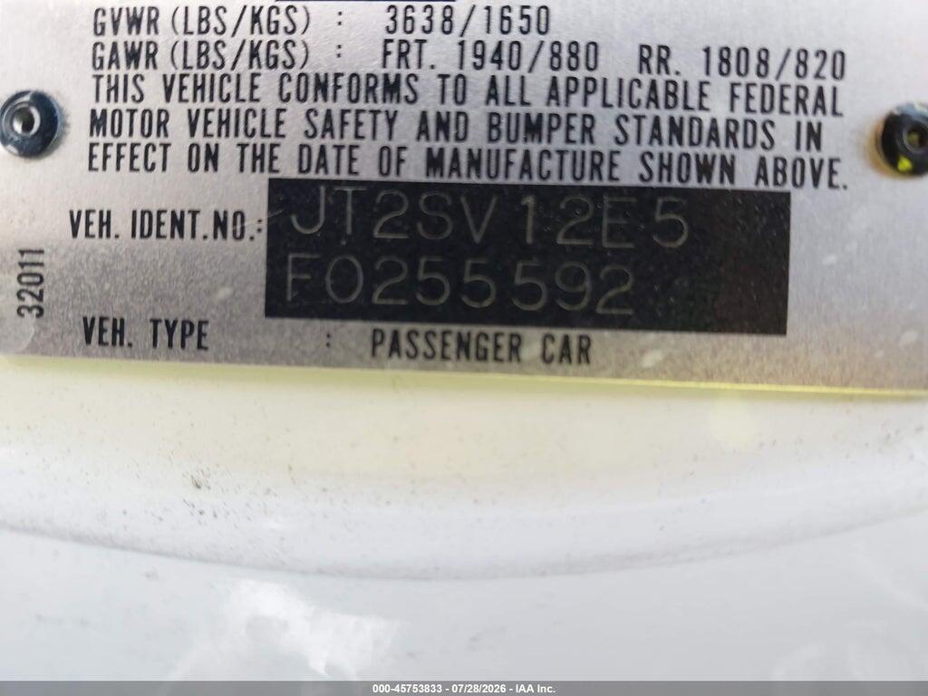 JT2SV12E5F0255592 1985 TOYOTA CAMRY photo no. 9