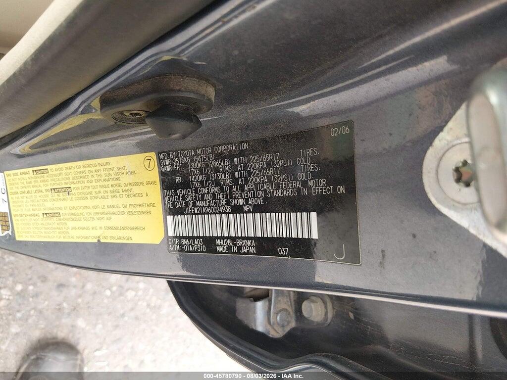 JTEEW21A960024938 2006 TOYOTA HIGHLANDER HYBRID photo no. 9
