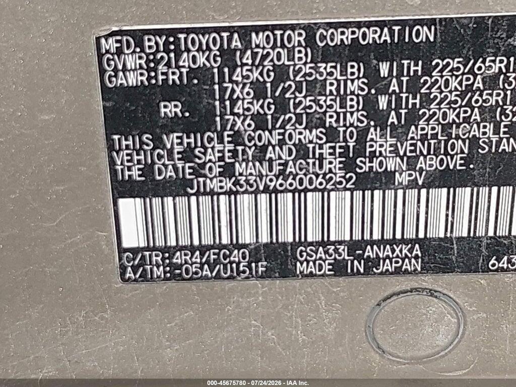 JTMBK33V966006252 2006 TOYOTA RAV4 photo no. 9