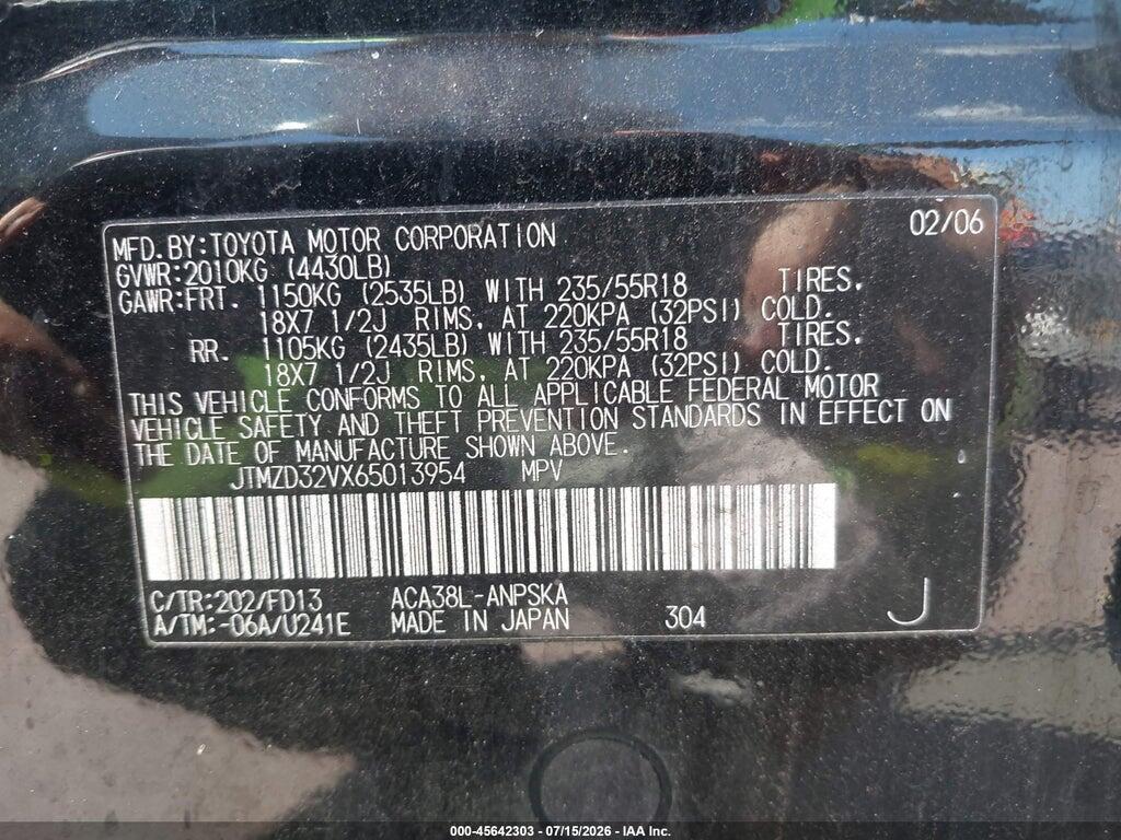JTMZD32VX65013954 2006 TOYOTA RAV4 photo no. 9