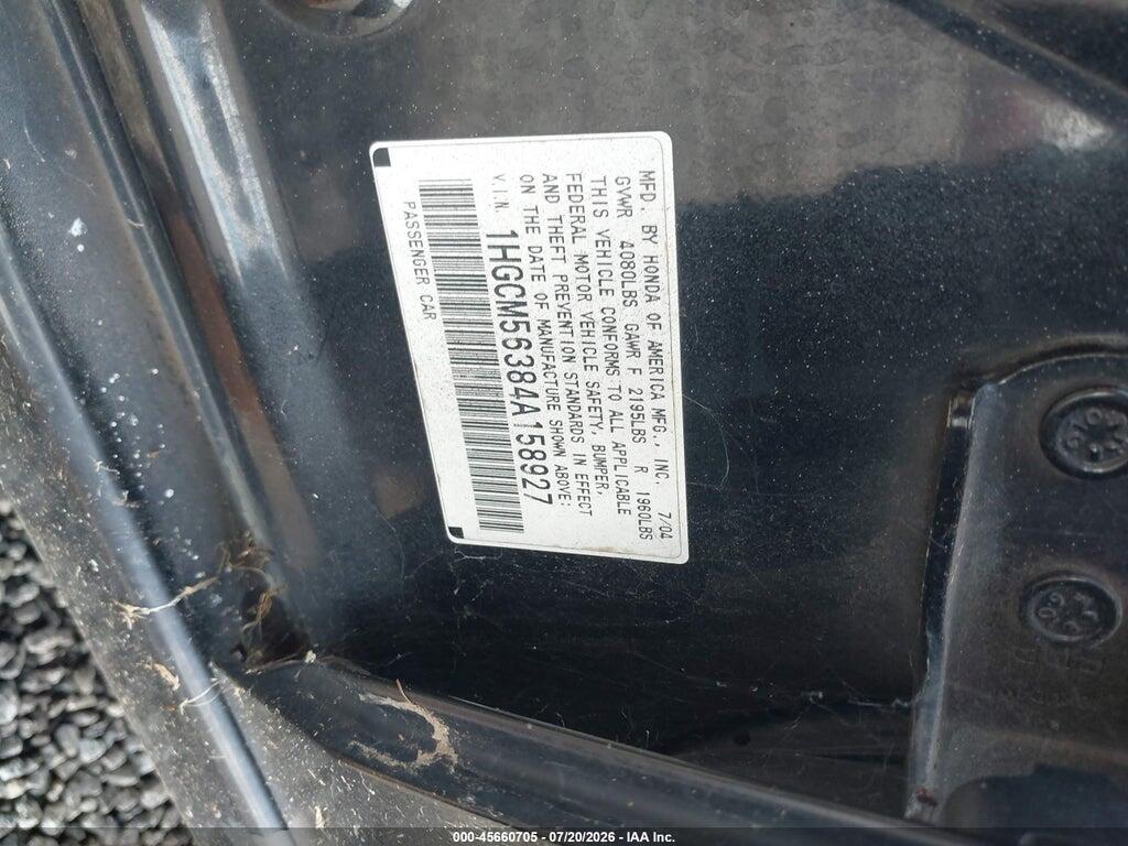 1HGCM56384A158927 2004 HONDA ACCORD photo no. 9
