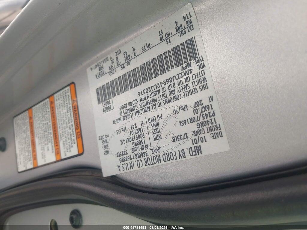 4M2ZU86E42UJ20516 2002 MERCURY MOUNTAINEER photo no. 9