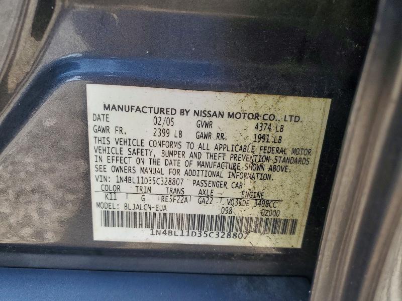 2005 NISSAN ALTIMA 3.5 SE — Фото 12 из 12