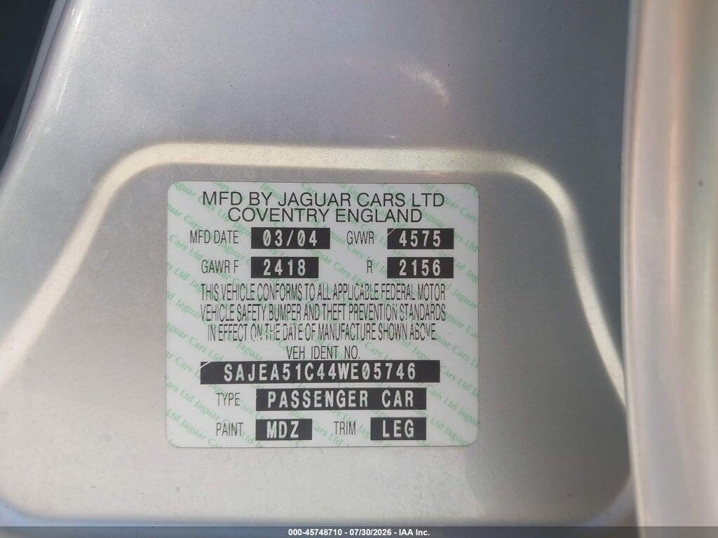 SAJEA51C44WE05746 2004 JAGUAR X-TYPE photo no. 9