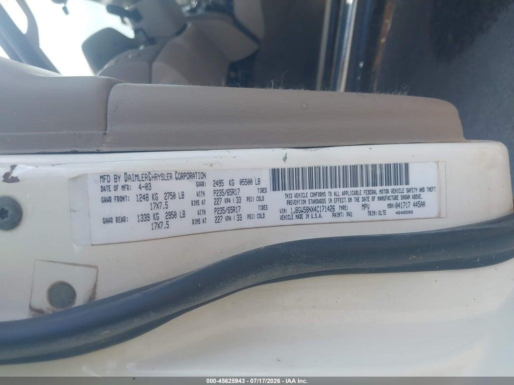 1J8GW58NX4C171426 2004 JEEP GRAND CHEROKEE photo no. 9