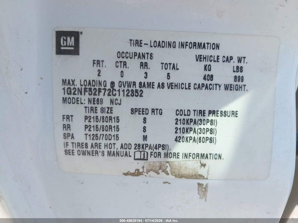 1G2NF52F72C112352 2002 PONTIAC GRAND AM photo no. 9