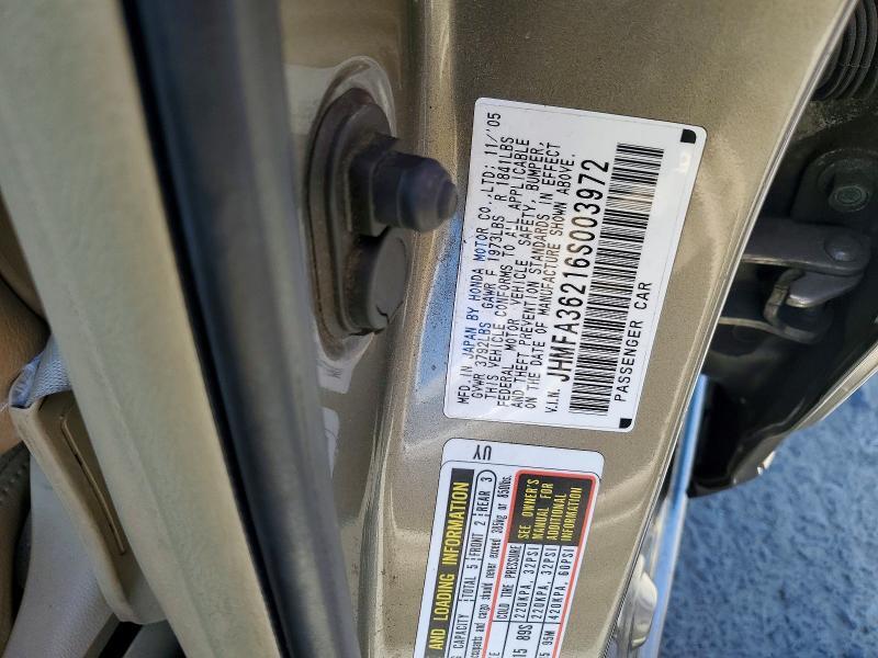 JHMFA36216S003972 2006 HONDA CIVIC photo no. 12