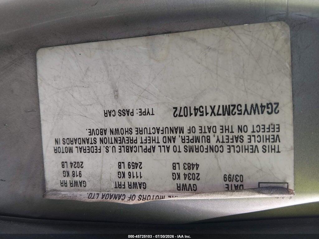 2G4WY52M7X1541072 1999 BUICK CENTURY photo no. 9