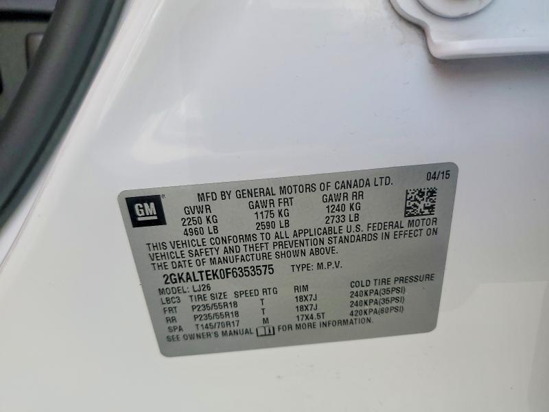 2015 GMC TERRAIN SLT — Фото 13 из 13