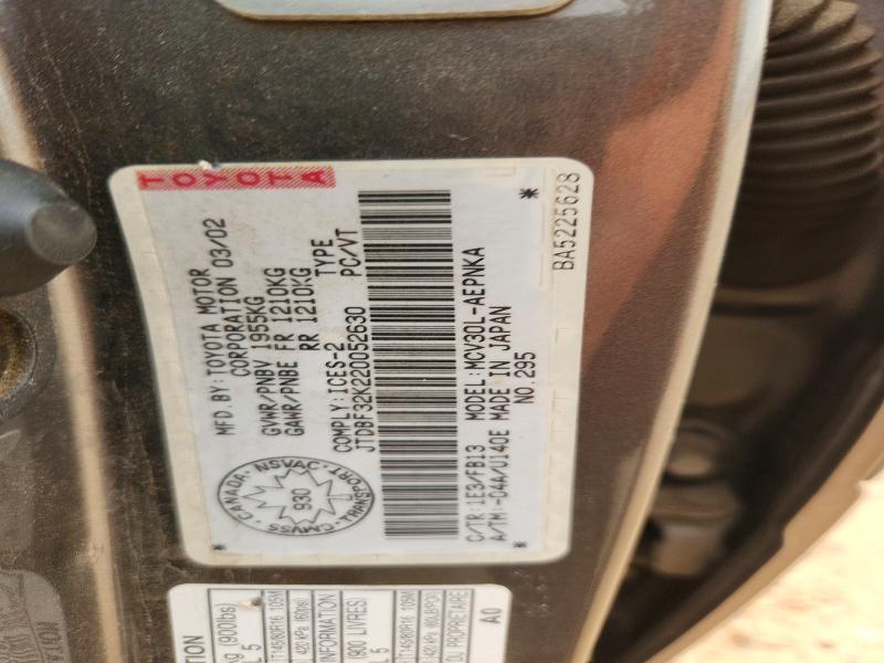 JTDBF32K220052630 2002 TOYOTA CAMRY photo no. 12