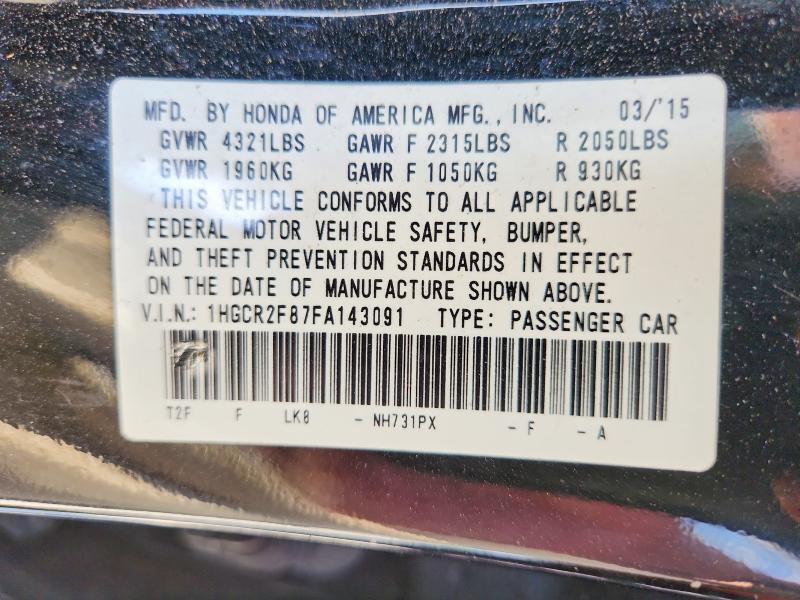 1HGCR2F87FA143091 2015 HONDA ACCORD photo no. 12