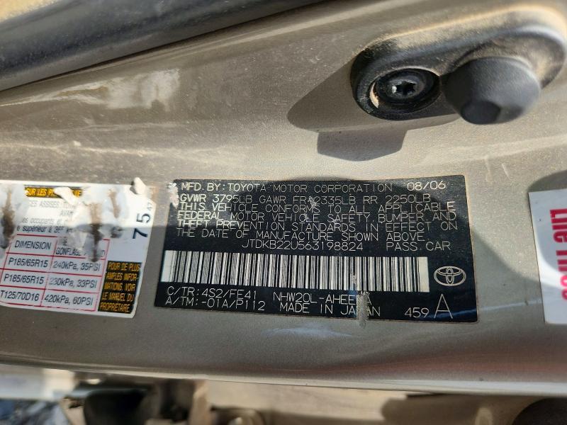JTDKB22U563198824 2006 TOYOTA PRIUS photo no. 12