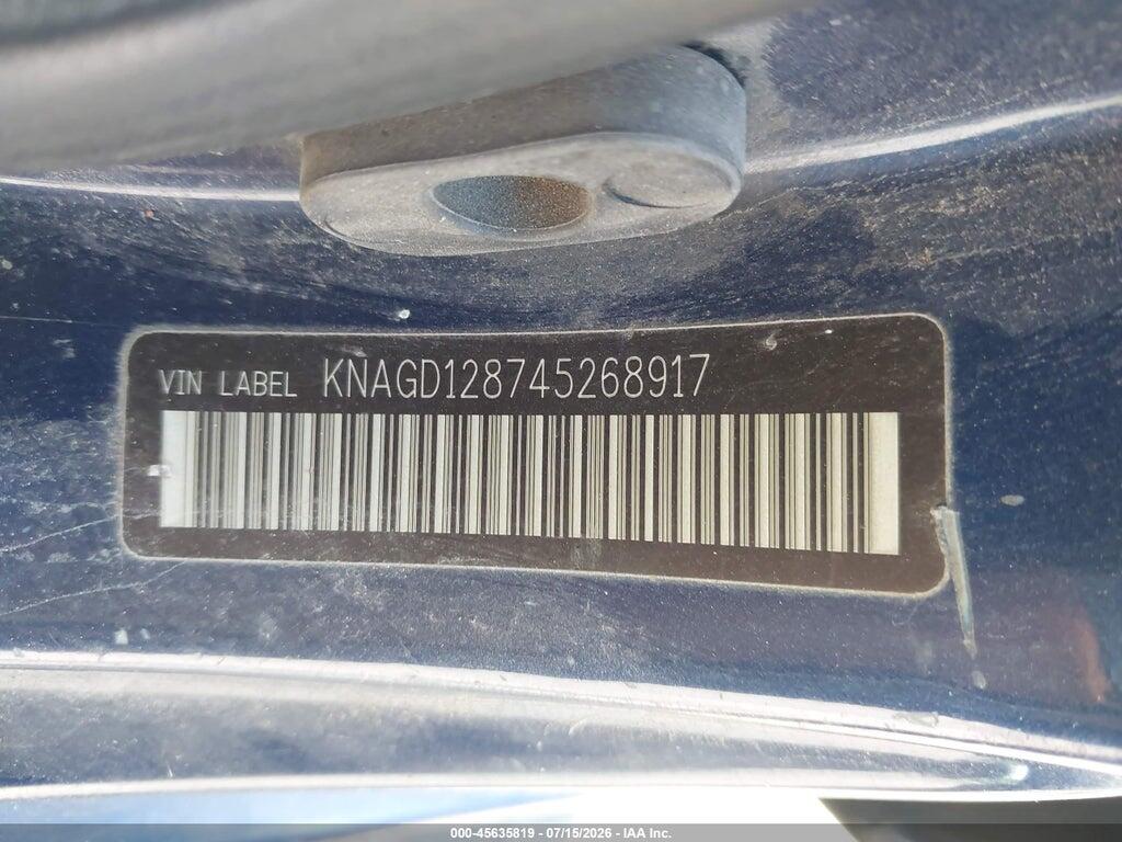 KNAGD128745268917 2004 KIA OPTIMA photo no. 9