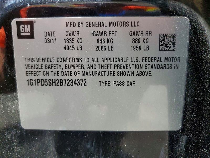 2011 CHEVROLET CRUZE LS — Фото 12 из 12