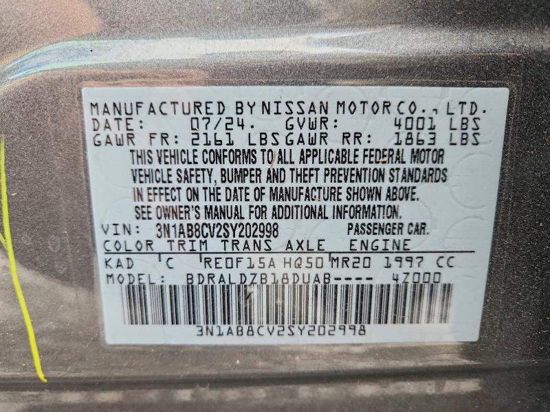 3N1AB8CV2SY202998 2025 NISSAN SENTRA photo no. 12