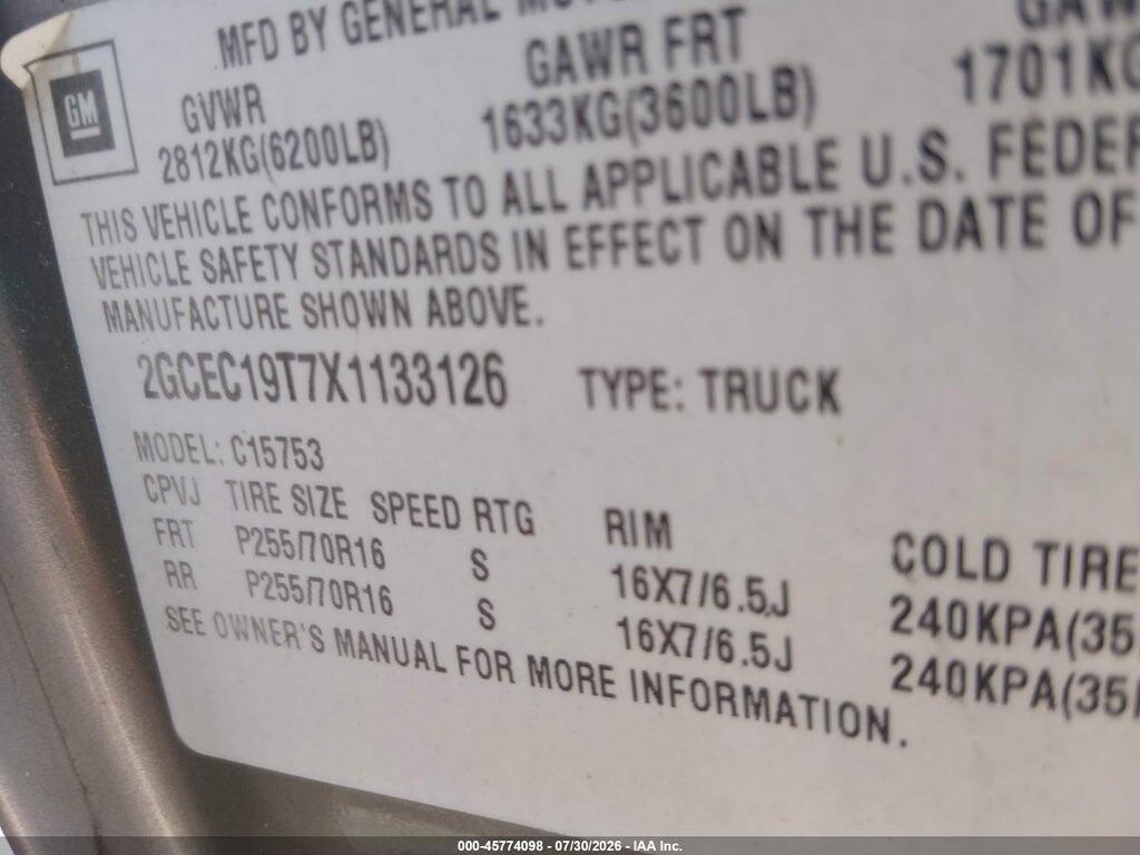 2GCEC19T7X1133126 1999 CHEVROLET SILVERADO 1500 photo no. 9