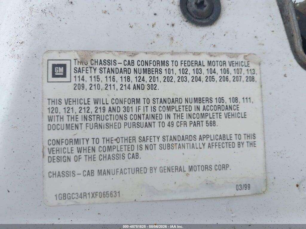 1GBGC34R1XF065631 1999 CHEVROLET C/K 3500 photo no. 9