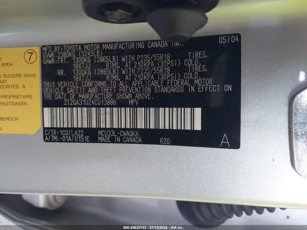 2T2GA31U24C013886 2004 LEXUS RX 330 photo no. 9