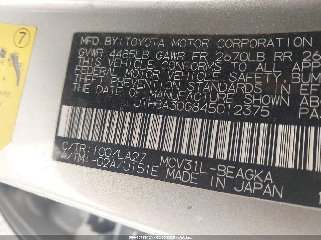 JTHBA30G845012375 2004 LEXUS ES 330 photo no. 9
